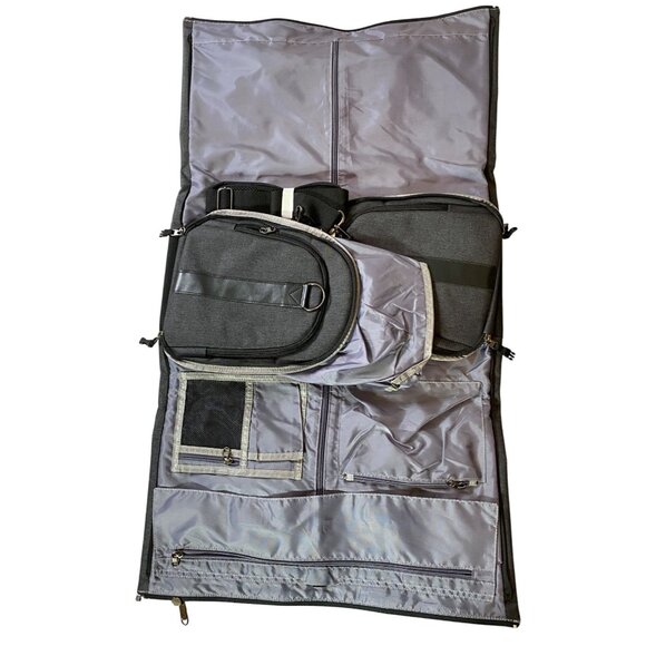 NEW Modoker Gray Convertible Garment Bag Multi-Compartments Travel Organizer - Picture 2 of 13